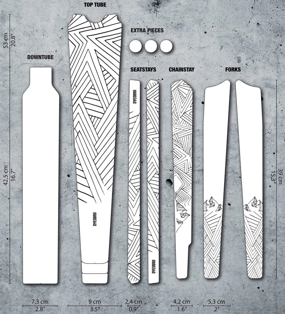 Dyedbro Kit De Protection De Cadre Stay Free Gravel - Image 2