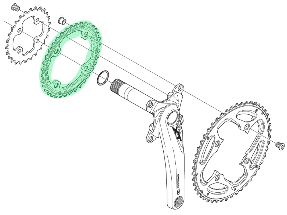 Shimano Plateau XT Pour FC-T780/T781/FC-M670 36T (AL) - Image 2